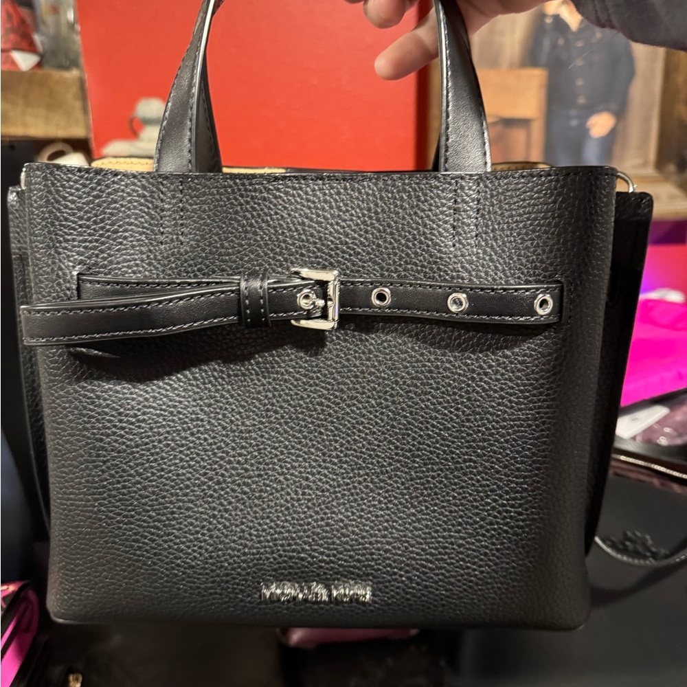 Michael Kors Black Leather Tote Bag